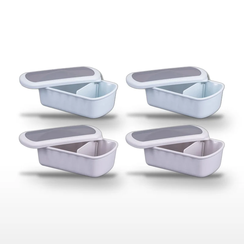 Lot de 4 lunch box 1L avec 4 ustensiles de cuisine Fackelmann Storage