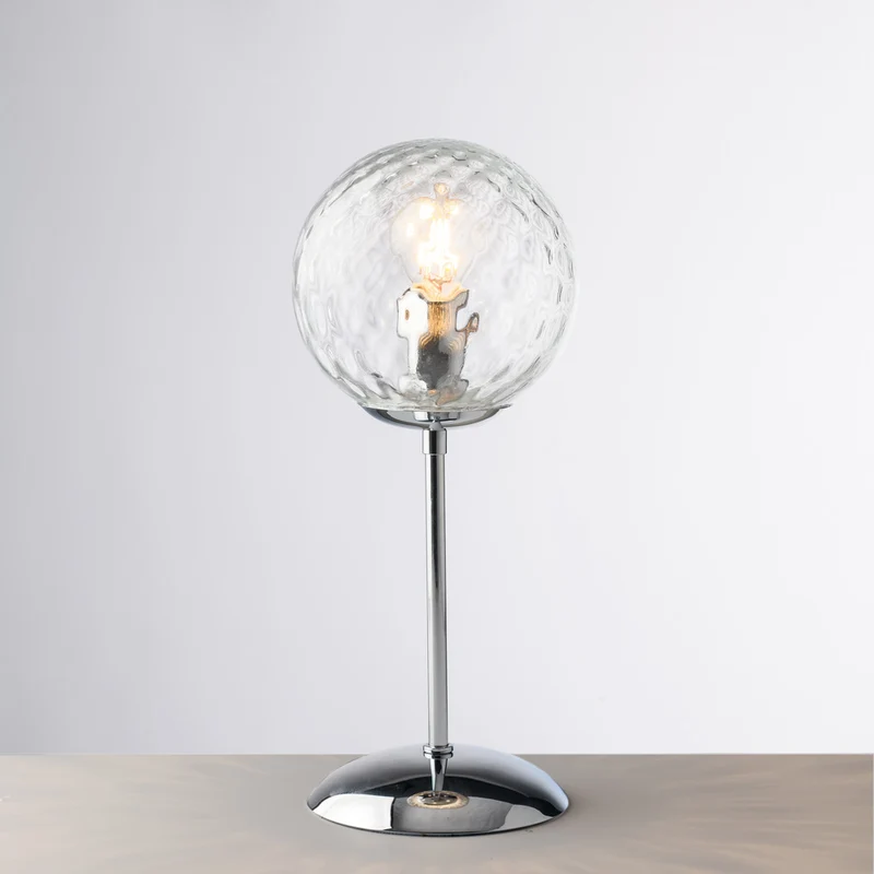 Lampe de table en fer chromé poli 1 lumière H.32 - Ø13
