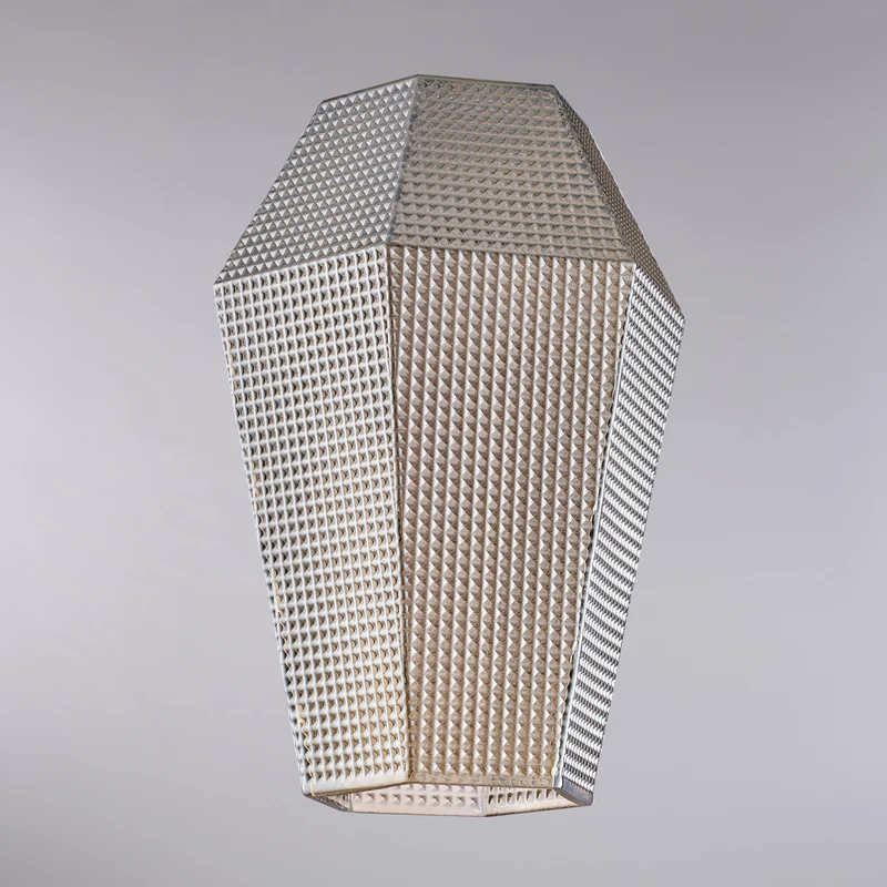 diffuseur en verre soufflé gris miroir à décor en relief H.27 - Ø20