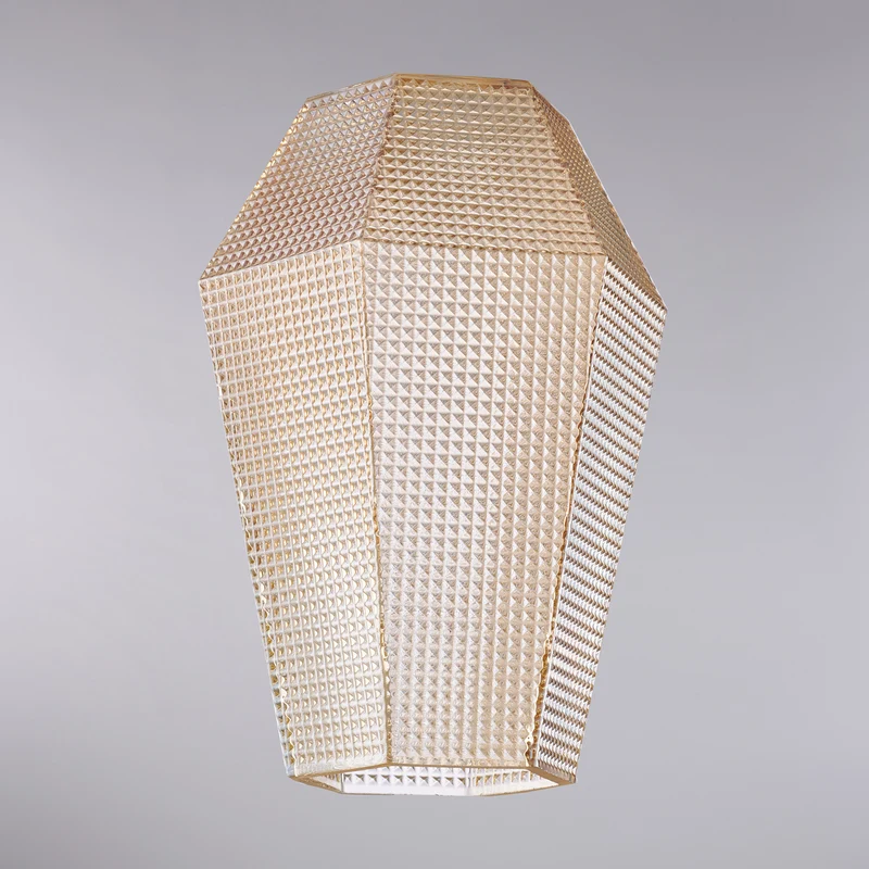 Diffuseur en verre soufflé ambré à décor en relief H.27 - Ø20
