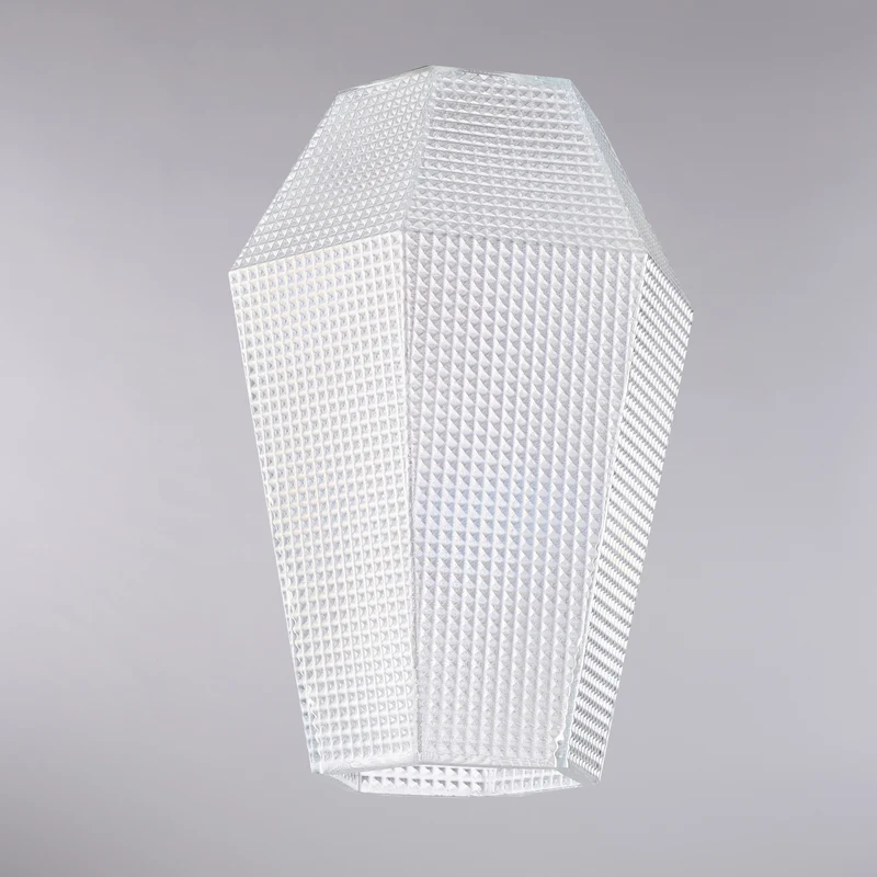 diffuseur en verre soufflé transparent à décor en relief H.27 - Ø20