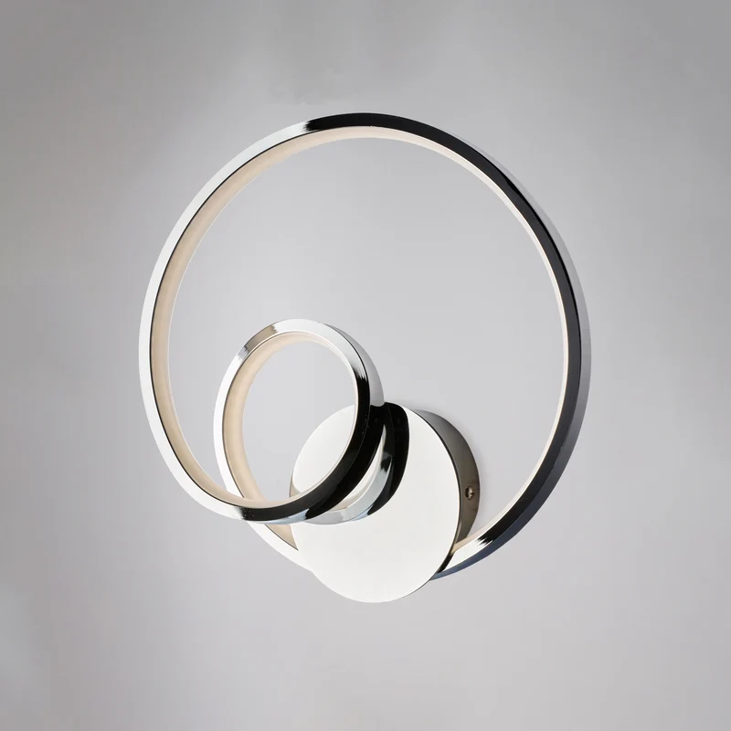 Applique en métal et aluminium chromé poli avec LED intégrée H.26 - L.26 - D.8