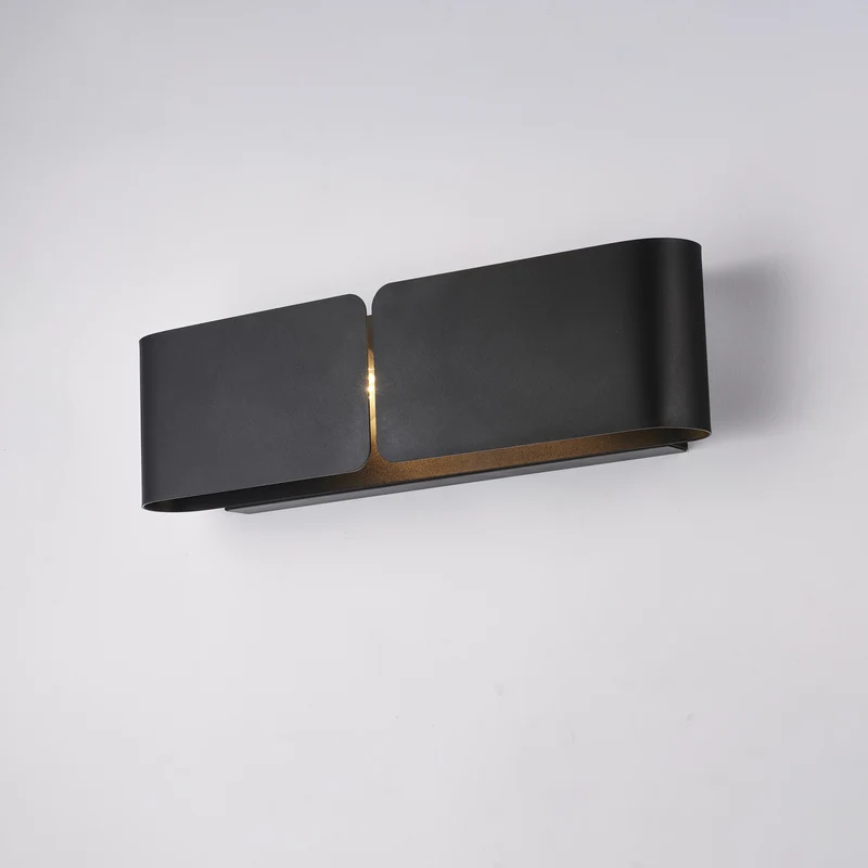 Applique avec diffuseur découpé laser en fer laqué noir 2 lumières H.12 - L.45 - D.10