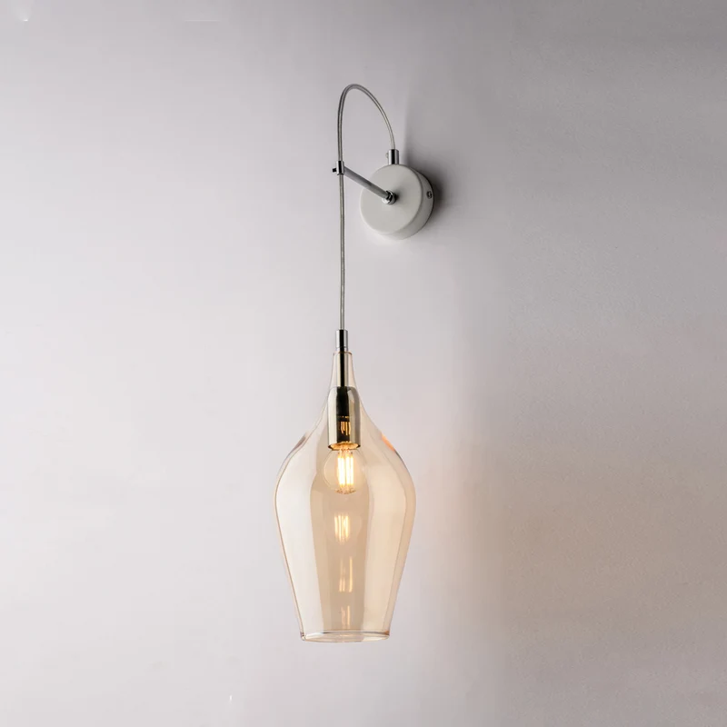 Applique en fer et verre ambré Pyrex, 1 lumière - Ampoule