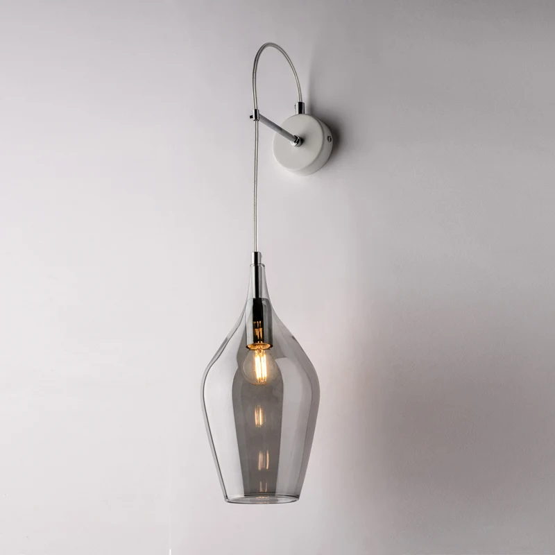 Applique murale Fer, verre Pyrex gris 1 lumière H.60 x L.14 x P.21 - M3