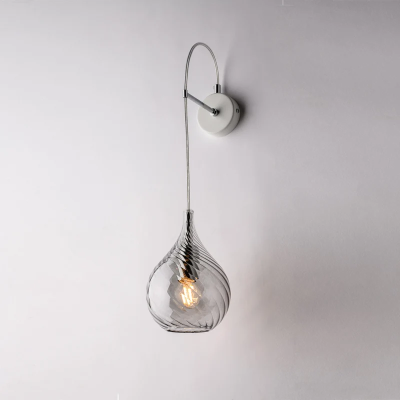 Applique murale Fer, verre Pyrex gris 1 lumière H.60 x L.14 x P.21 - M2