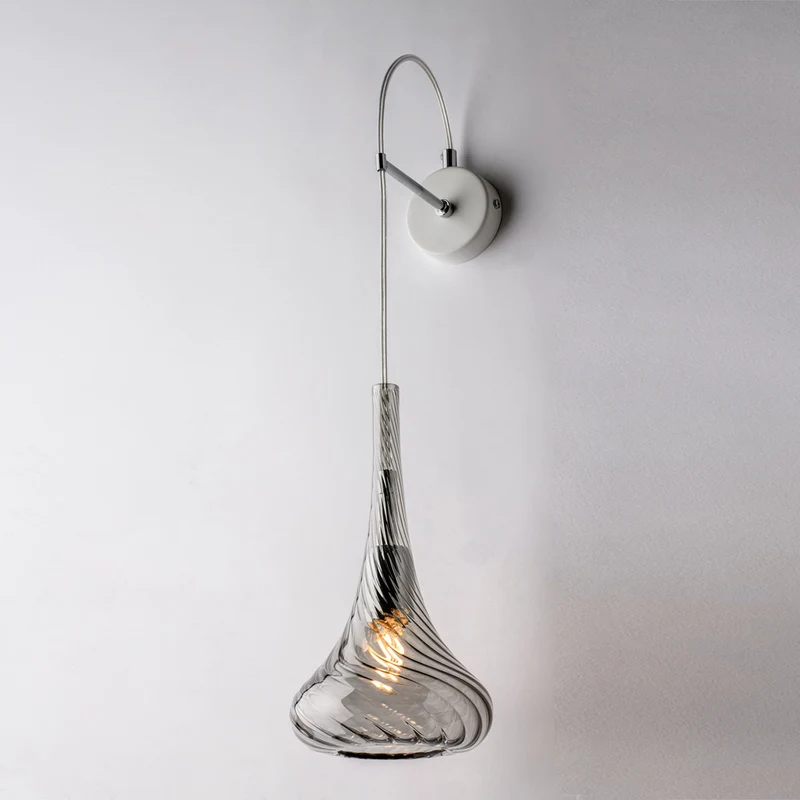Applique murale Fer, verre Pyrex gris 1 lumière H.60 x L.14 x P.21 - M1