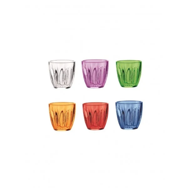 Lot de 6 verres multicolores