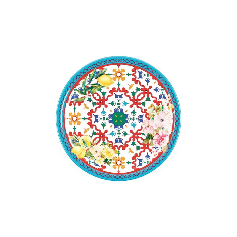 Assiette plate "fleur & citron"