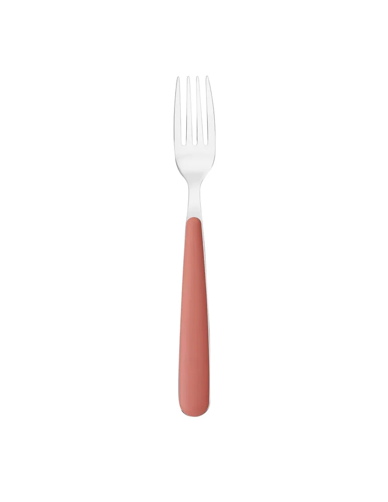 Fourchette de table en inox terre cuite