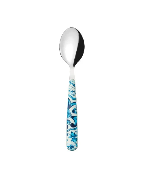 Cuillère en acier inoxydable et acrylique bleu
