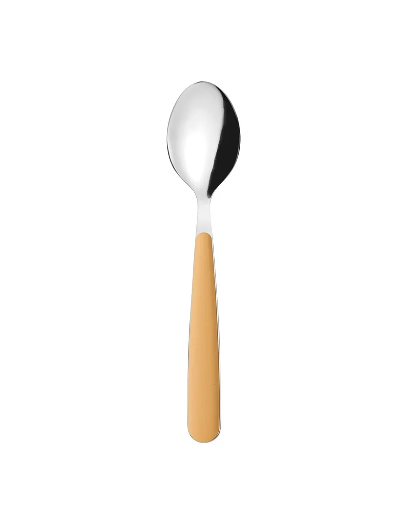Cuillère de table en inox jaune moutarde