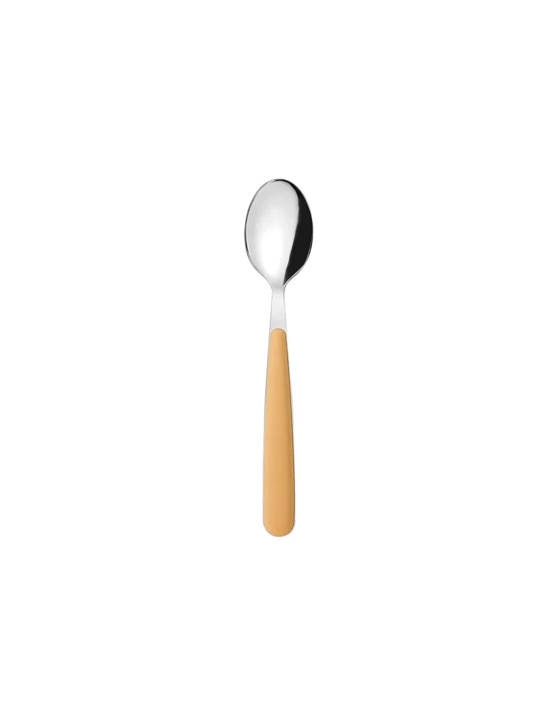 Cuillère de table en inox jaune moutarde