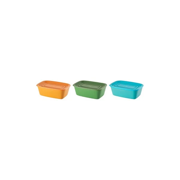 3 récipients rectangulaires 2,15 litres multicolores