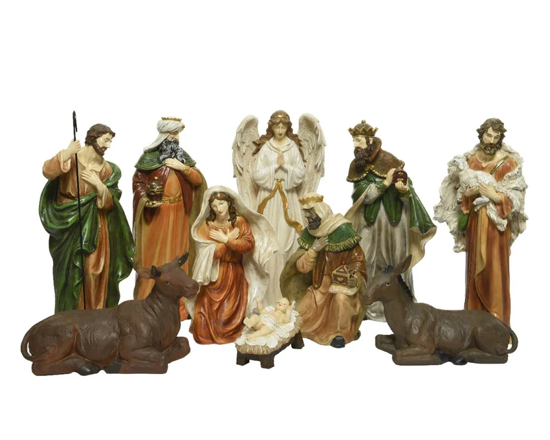Lot de 10 figurines multicolores 12x22,5x47 cm