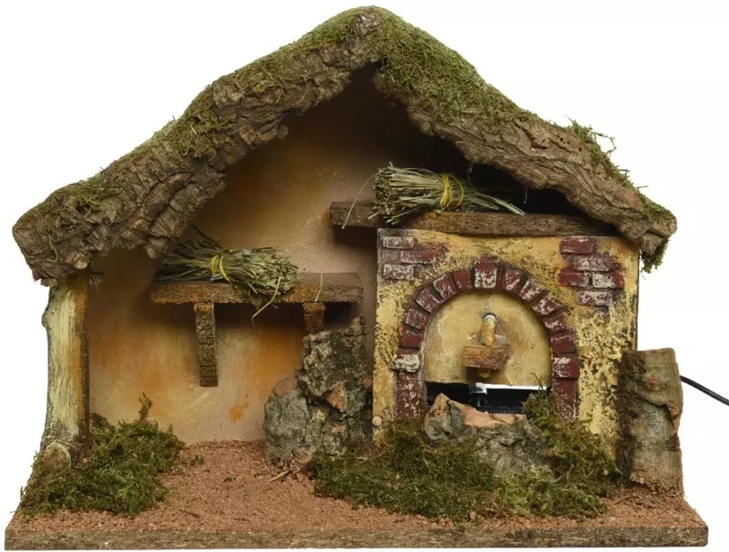 Crèche en bois marron 37x17x27 cm