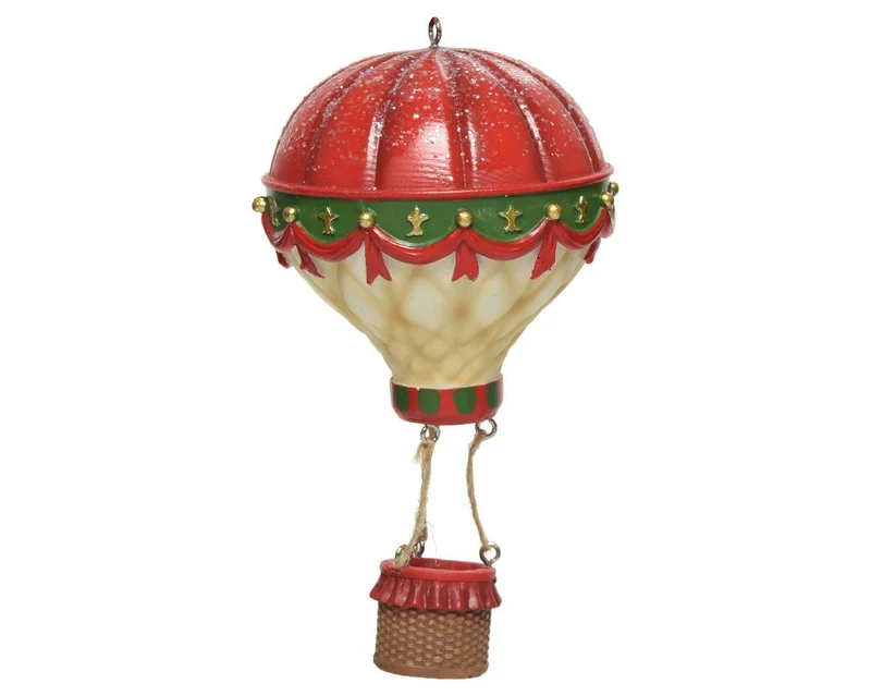 Montgolfière rouge h.80cm à paillettes