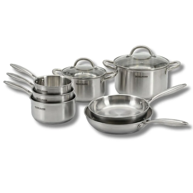 Batterie de cuisine avec 2 poêles 20/26 cm 2 casseroles 14/18 cm et 2 faitouts 20/24 cm sans PFAS Fackelmann Vita3