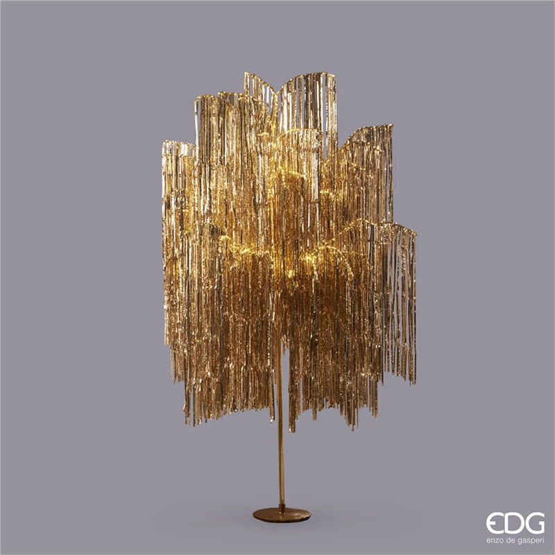 Sapin led frangé 180x90 cm champagne