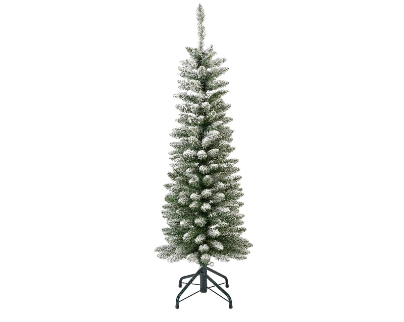 Sapin de Noël en pin crayon enneigé H 150 x ø 45 cm