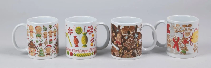 Mug en céramique 8x9,5 cm avec décorations en pain d'épices