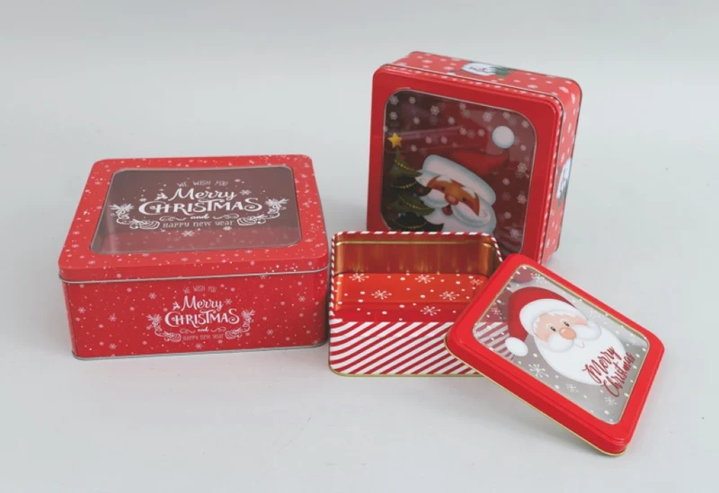 Lot de 3 boîtes en fer blanc 15 x 15 x 15 cm