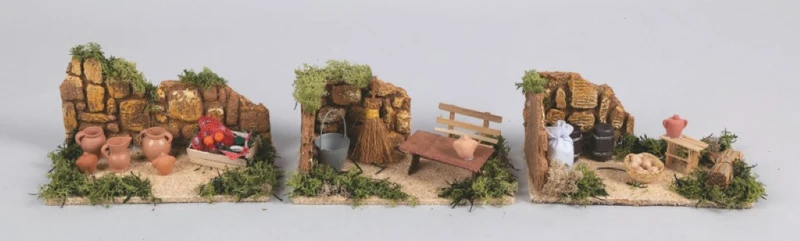 Scène sur socle en bois 10,5x20 cm