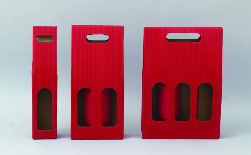 Boîte à bouteilles en carton rouge
