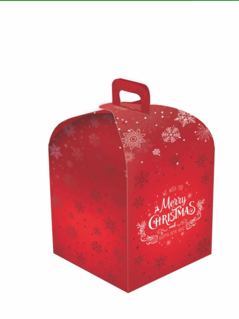 Boîte pour panettone 22x22x25 cm rouge