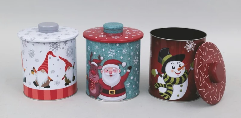Boîte de Noël cylindrique D17xH22 3ass
