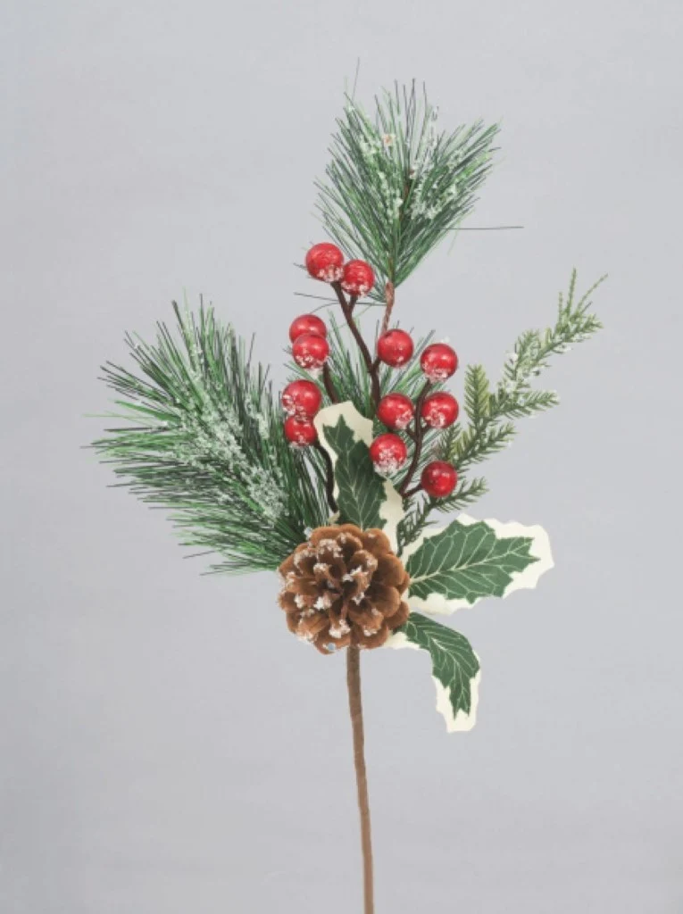 Branche décorative en PVC avec baies h38 cm