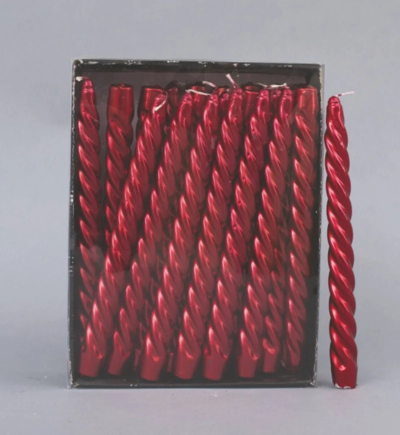 Bougie torsadée rouge 2x24h