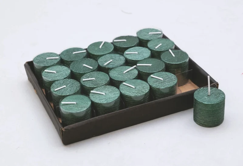 Bougie cylindre verte 4x4 cm