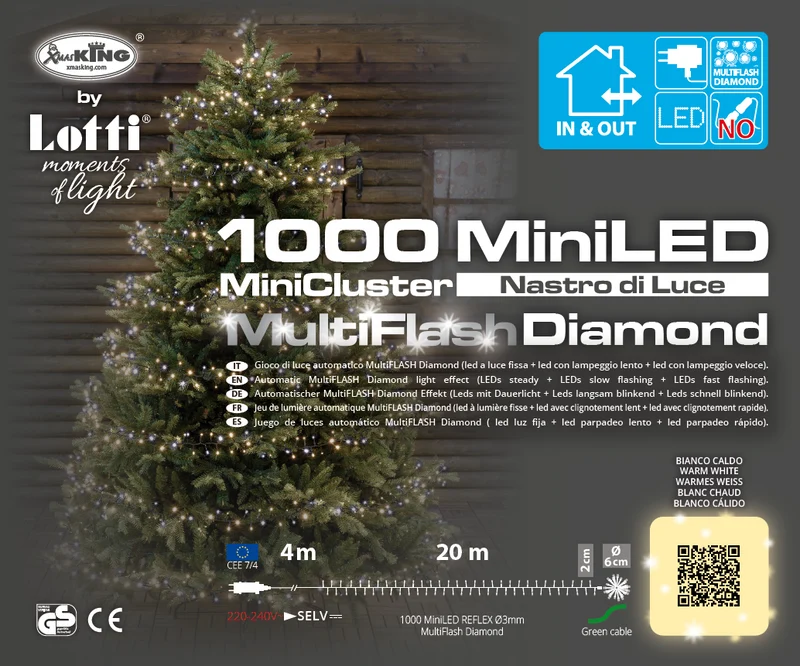MiniCluster ø6cm 4+20m LED blanc chaud