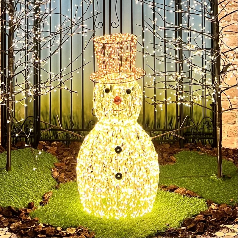 Bonhomme de neige 3D H70cm avec MicroLED