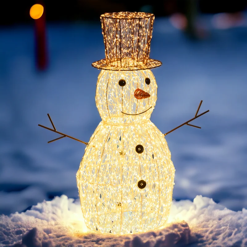 Bonhomme de neige 3D H70cm avec MicroLED
