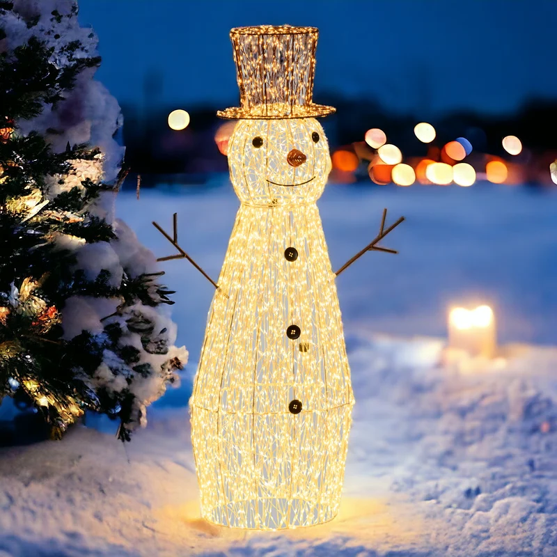 Bonhomme de neige 3D H100cm avec MicroLED