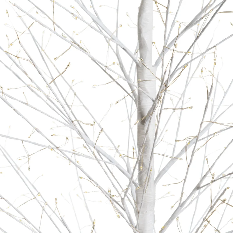 Arbre branches blanches 110x200 cm avec LED