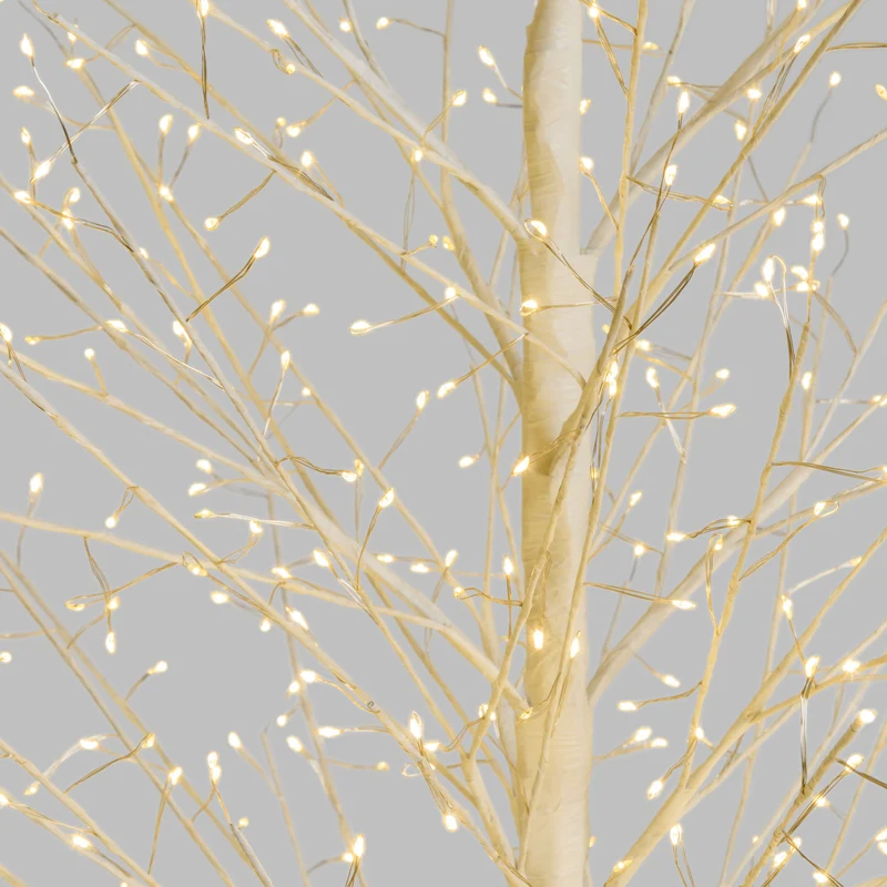 Arbre branches blanches 110x200 cm avec LED