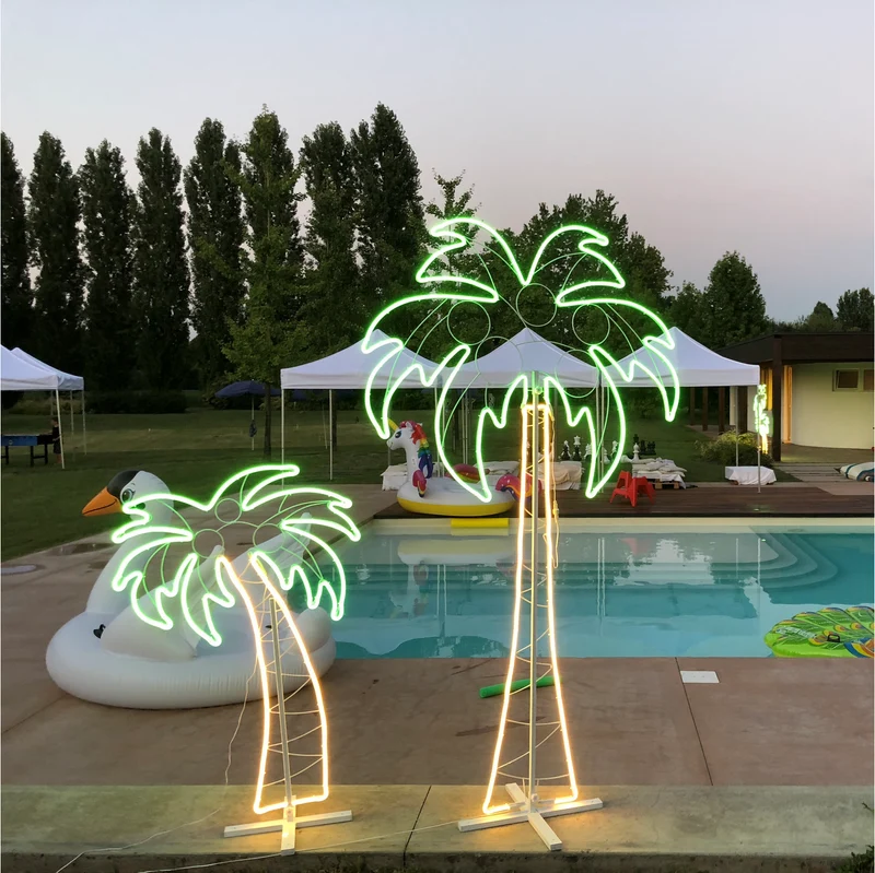 Néon double face 120xH200 cm blanc et vert