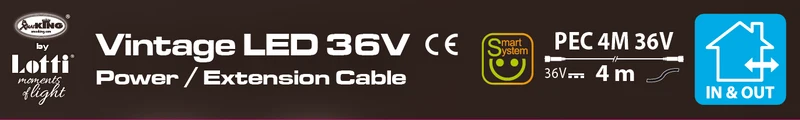 Câble d'alimentation extérieur noir 4m 36V