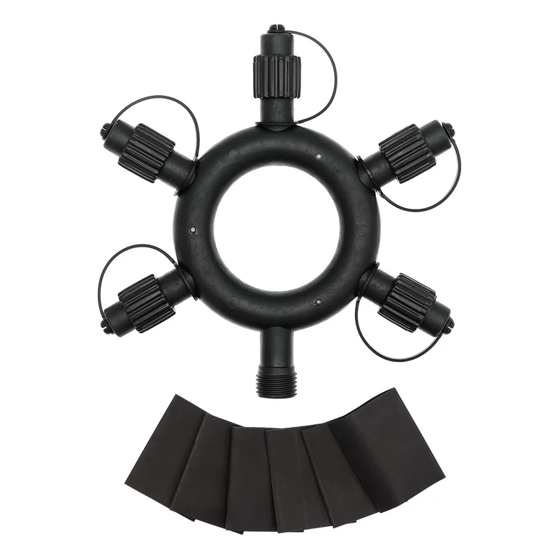 Connecteur circulaire 18cm 5 sorties 230V AC - Noir