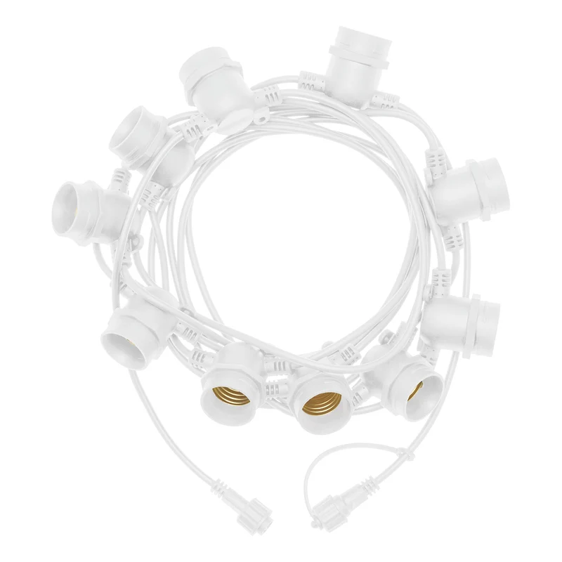 Guirlande lumineuse 5m avec 10 douilles E27 – Câble blanc
