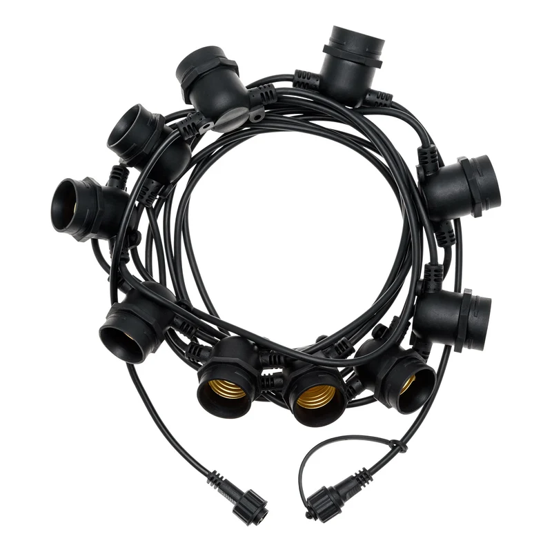 Guirlande lumineuse 5m avec 10 douilles E27 – Câble noir