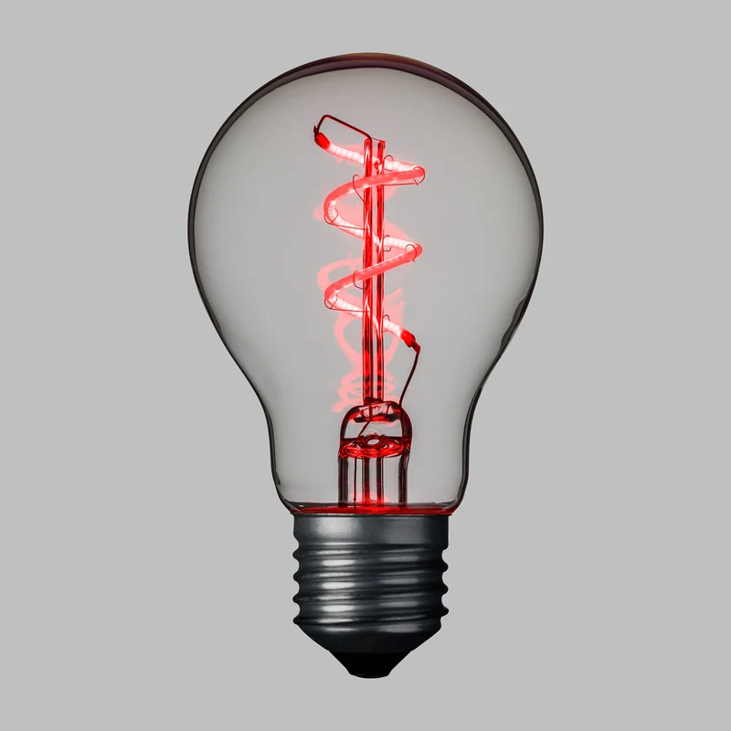 Lampe goutte spirale E27 36V Ø60mm Rouge