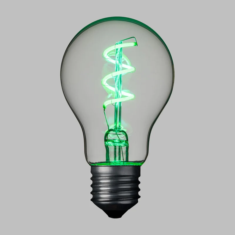 Lampe goutte spirale E27 36V 60mm Vert