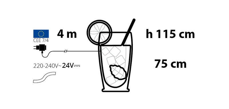 Cocktail mojito SMD néon 75x115 cm