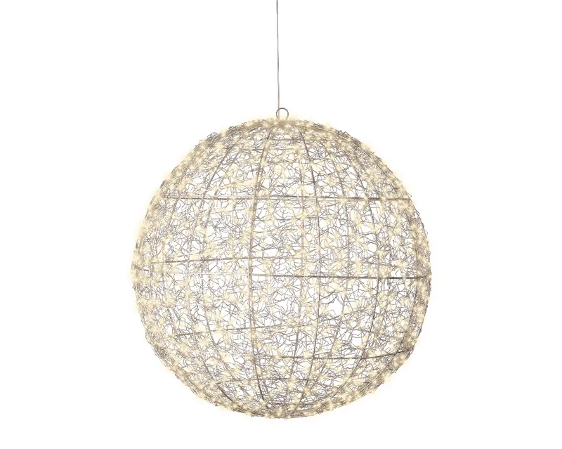 Sphère lumineuse LED 58cm argent/blanc chaud
