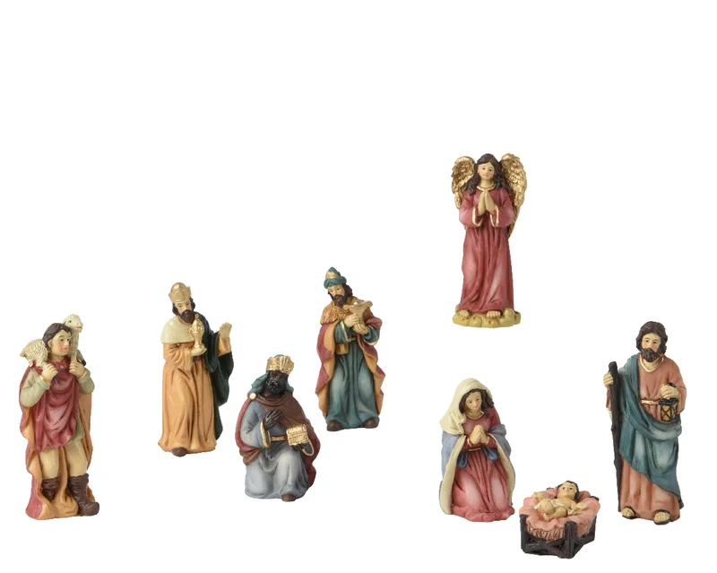 Crèche en polyrésine 8 pcs h. 9 cm