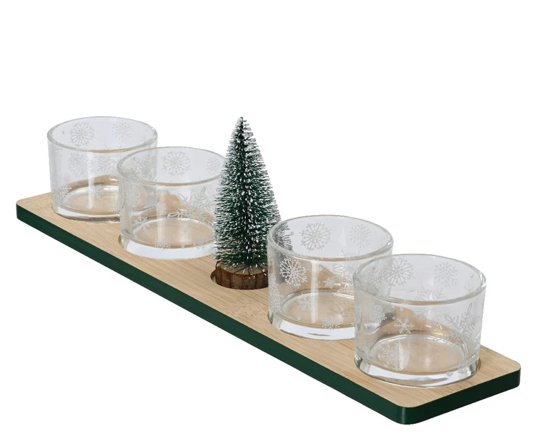 Service à tapas en verre 8,5x37x6 cm
